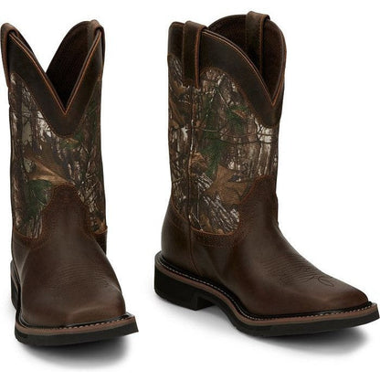 Justin Men's Trekker 11" Waterproof Western Work Boot - Realtree - SE4676  - Overlook Boots