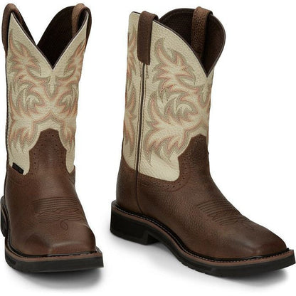 Justin Men's Driller 11" Steel Toe Western Work Boot -Copper- SE4684  - Overlook Boots