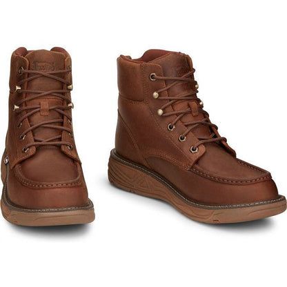 Justin Men's Rush 6" Waterproof Wedge Work Boot -Brown- SE470 - Overlook Boots