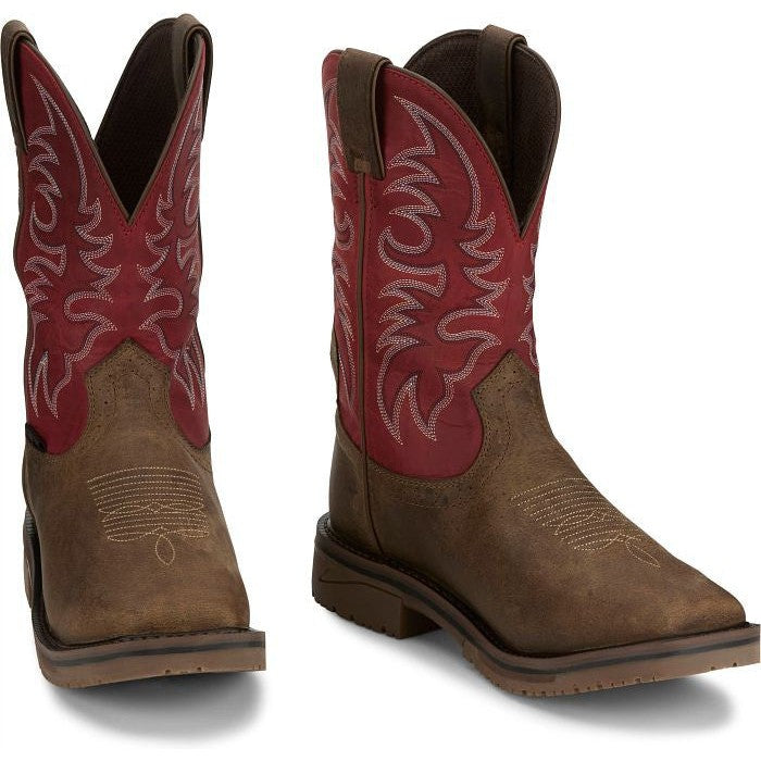 Justin Men's Thorn 11" Composite Toe Waterproof Metguard Western Work Boot -Peanut- SE4753 - Overlook Boots