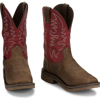 Justin Men's Thorn 11" Composite Toe Waterproof Metguard Western Work Boot -Peanut- SE4753 - Overlook Boots