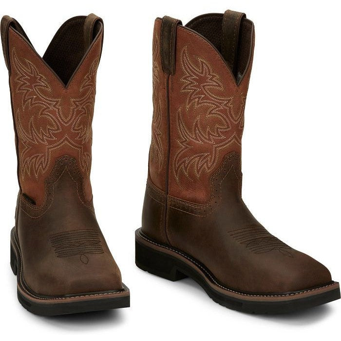 Justin Men's Switch 11" Composite Toe Western Work Boot -Brown- SE4812  - Overlook Boots