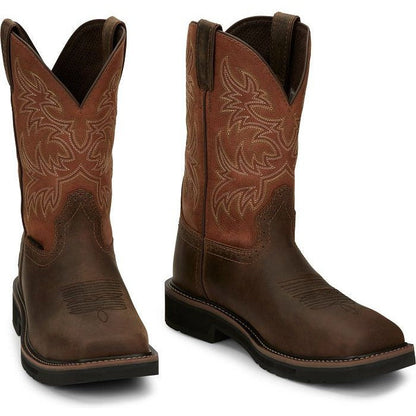 Justin Men's Switch 11" Composite Toe Western Work Boot -Brown- SE4812  - Overlook Boots