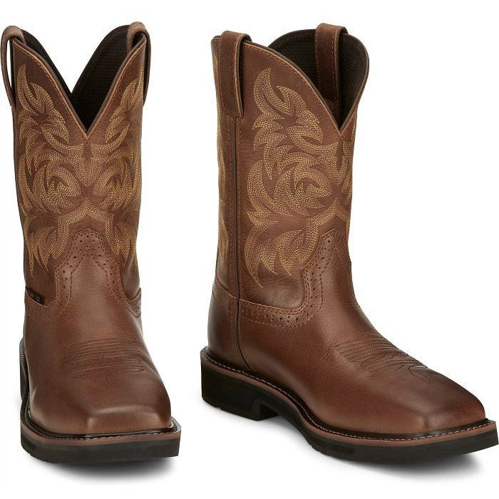 Justin Men's Handler 11" Composite Toe Western Work Boot -Brown- SE4824 - Overlook Boots
