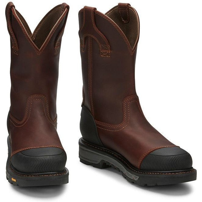 Justin Men's Warhawk II 11" Waterproof Composite Toe Western Work Boot -Brown- WK2152 - Overlook Boots
