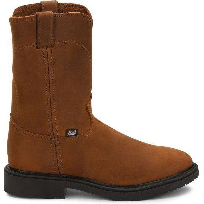 Justin Men's Conductor 10" USA Western Work Boot -Brown- 4760 8 / Medium / Brown - Overlook Boots