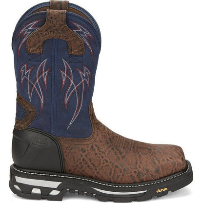 Justin Men's Frontline Hiviz 11" Waterproof Composite Toe Western Work Boot -Brown- CR2153 - Overlook Boots