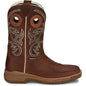 Justin Men's Nitread 11" Square Toe Waterproof Western Work Boot -Brown- CR3200 8 / Medium / Brown - Overlook Boots