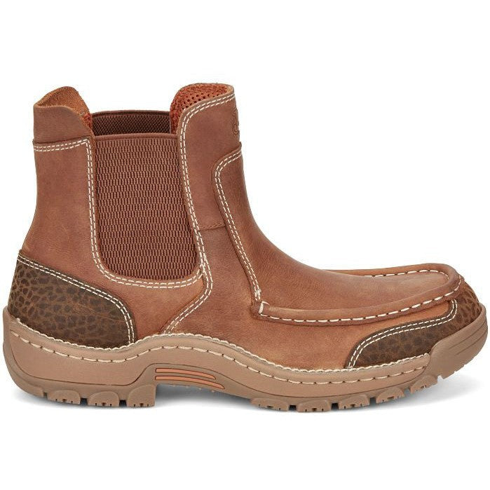 Justin Men's Channing 6" Moc Toe Western Work Boot -Brown- SE254 8 / Medium / Brown - Overlook Boots