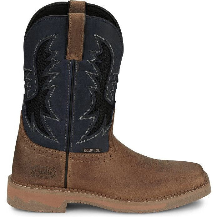 Justin Men's Bolt 11" Composite Toe Western Work Boot -Tan- SE4115 - Overlook Boots