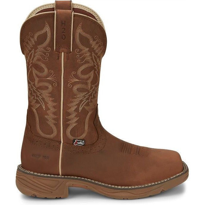 Justin Women's Rush 11" Nano Composite Toe Waterproof Western Work Boot -Tan- SE4352 6 / Medium / Tan - Overlook Boots