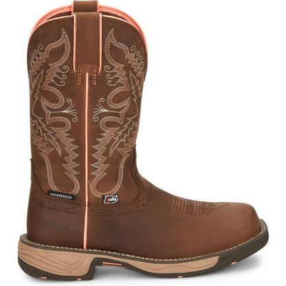 Justin Women's Rush 11" Composite Toe Waterproof Western Work Boot -Brown- SE4357 6 / Medium / Brown - Overlook Boots