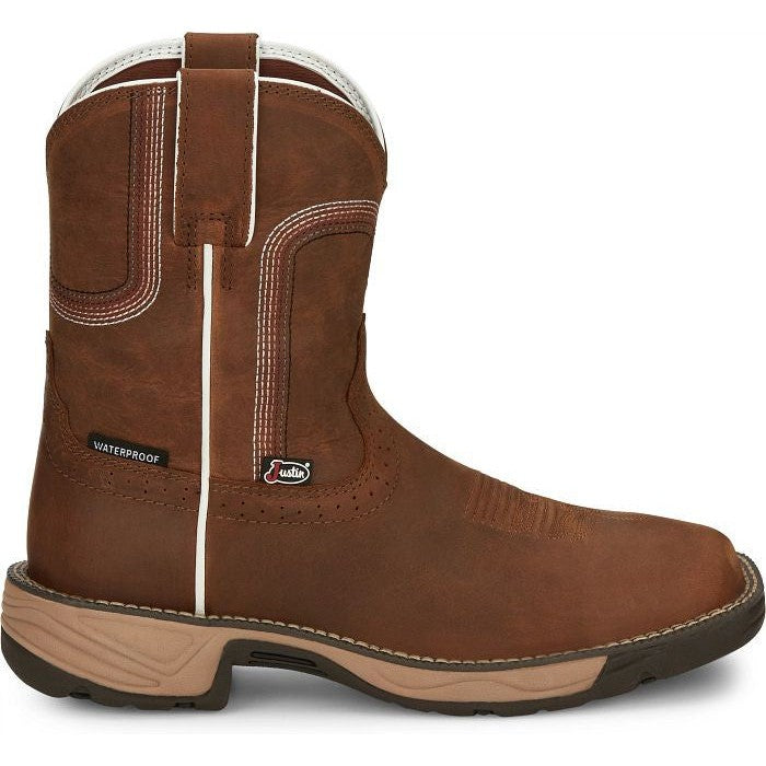 Justin Women's Rush 8" Waterproof Western Work Boot -Brown- SE4359 6 / Medium / Brown - Overlook Boots