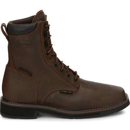 Justin Men's Driller 8" Composite Toe Waterproof Western Work Boot -Brown- SE462 8 / Medium / Brown - Overlook Boots