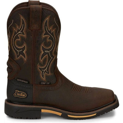 Justin Men's Joist 11" Composite Toe Western Work Boot - Brown - SE4625 8 / Medium / Brown - Overlook Boots