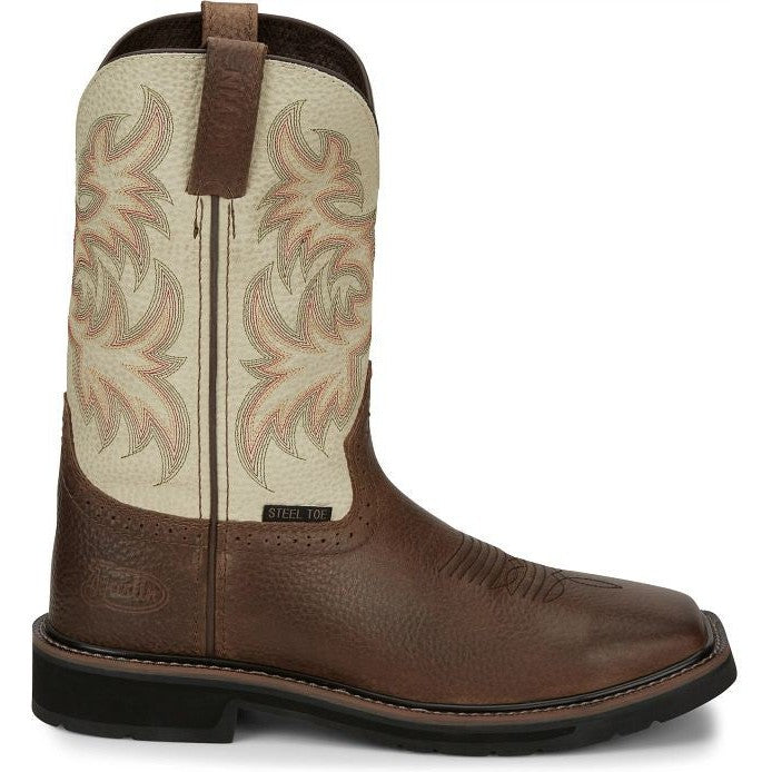 Justin Men's Driller 11" Steel Toe Western Work Boot -Copper- SE4684 8 / Medium / Copper - Overlook Boots