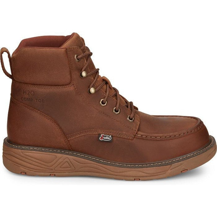 Justin Men's Rush 6" Nano Composite Toe Work Boot -Brown- SE471 8 / Medium / Brown - Overlook Boots