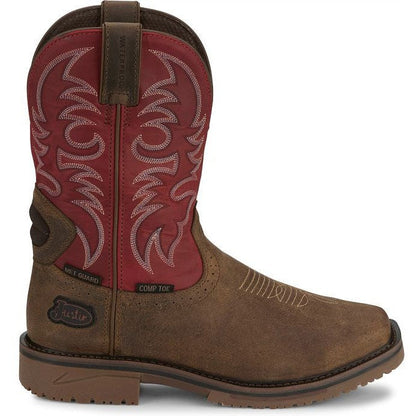 Justin Men's Thorn 11" Composite Toe Waterproof Metguard Western Work Boot -Peanut- SE4753 - Overlook Boots