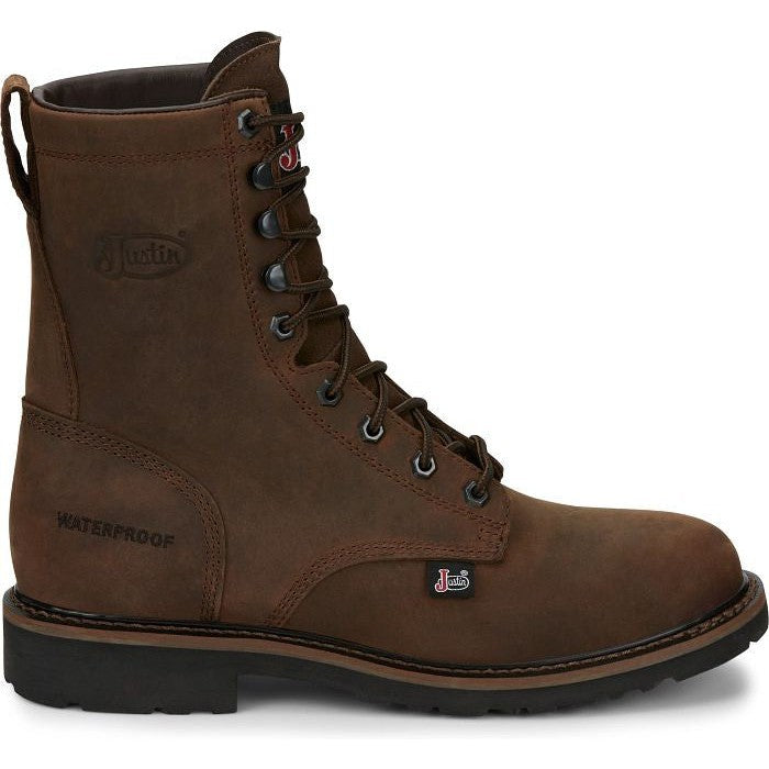 Justin Men's Drywall 8" Waterproof Work Boot -Brown- SE960 8 / Medium / Brown - Overlook Boots
