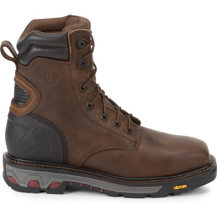 Justin Men's Pipefitter 8" Steel Toe Western Work Boot - Brown - WK200  - Overlook Boots