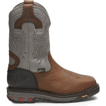 Justin Men's Tanker 11" Steel Toe Western Work Boot -Brown- WK2102 8 / Medium / Brown - Overlook Boots