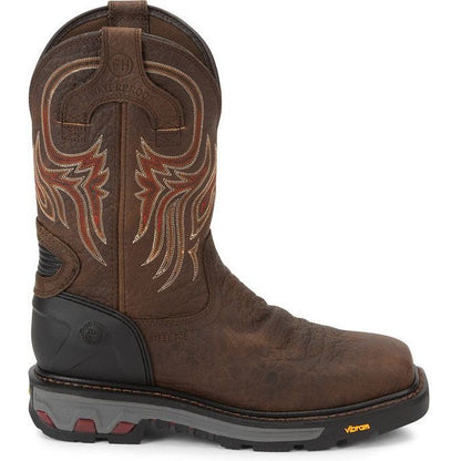 Justin Men's Driscoll 11" Steel Toe Western Work Boot -Brown- WK2111 8 / Medium / Brown - Overlook Boots