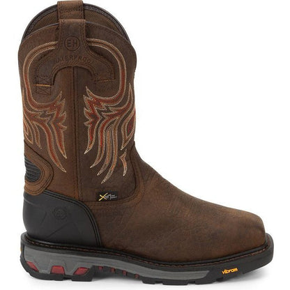 Justin Men's Driscoll 11" Steel Toe Metguard Western Work Boot -Brown- WK2112 8 / Medium / Brown - Overlook Boots