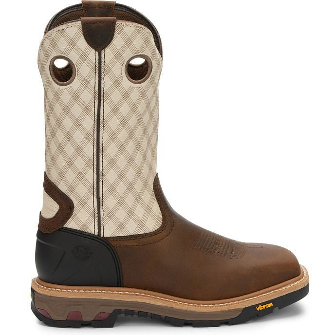 Justin Men's RoughNeck 12" Western Work Boot - Brown - WK2116 8 / Medium / Brown - Overlook Boots