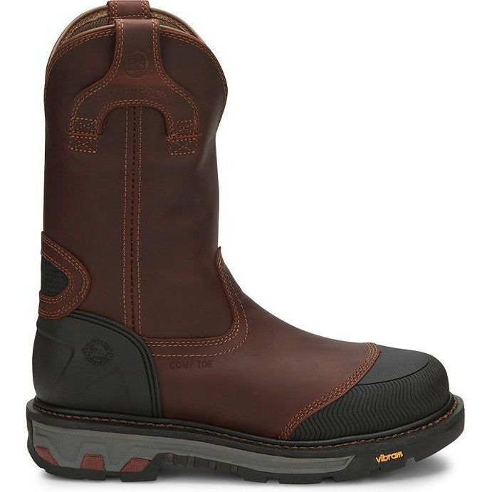 Justin Men's Warhawk II 11" Waterproof Composite Toe Western Work Boot -Brown- WK2152 - Overlook Boots