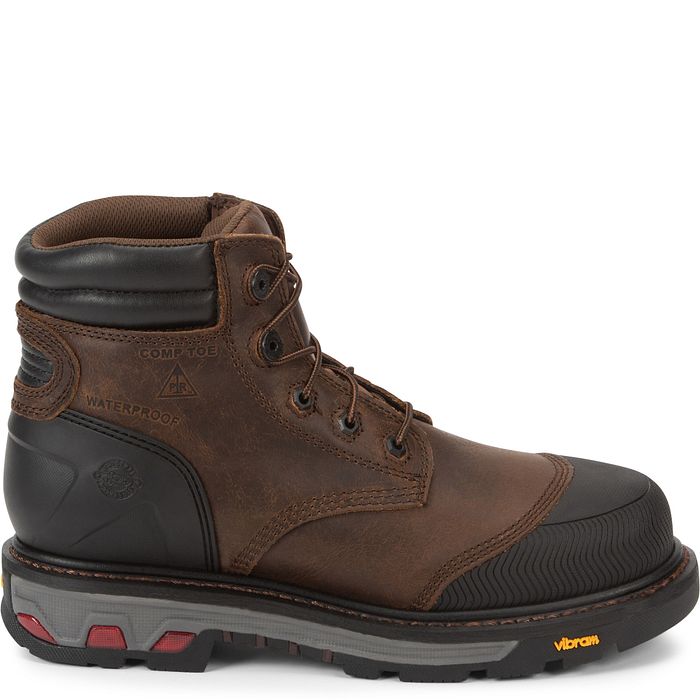 Justin Men's Warhawk 6" Waterproof Composite Toe Work Boot -Brown- WK251 - Overlook Boots