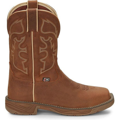 Justin Men's Rush 11" Waterproof Western Work Boot -Tan- WK4330 8 / Medium / Tan - Overlook Boots