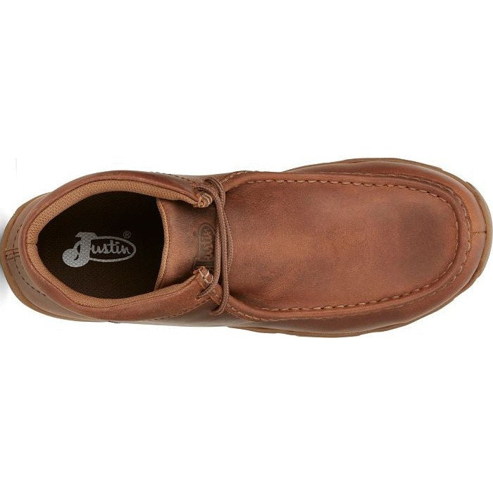 Justin Men's Cappie 4" Moc Toe Work Shoe -Sand Tan- SE241  - Overlook Boots