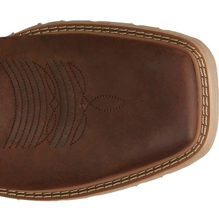 Justin Men's Buster 11" Steel Toe Pull On WesternvWork Boot -Brown- SE3100 - Overlook Boots