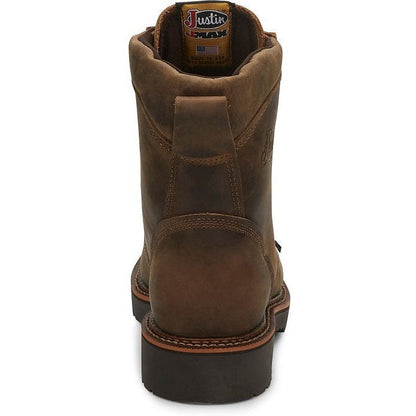 Justin Men's Blueprint 8" Lace Up USA Western Work Boot -Tan- 440  - Overlook Boots