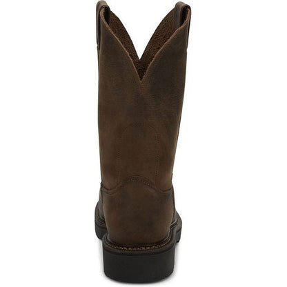 Justin Men's Balusters 11" Steel Toe Western USA Made Work Boot -Brown- 4445 - Overlook Boots
