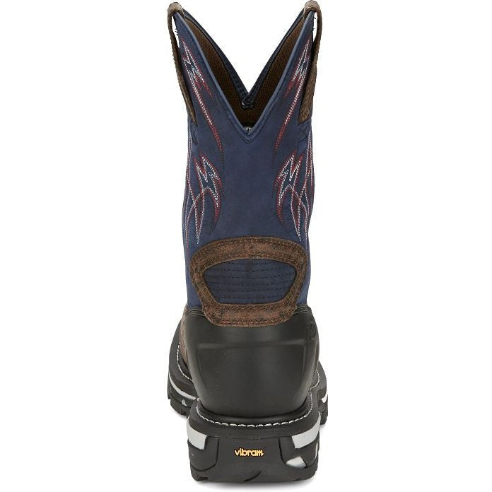 Justin Men's Frontline Hiviz 11" Waterproof Composite Toe Western Work Boot -Brown- CR2153 - Overlook Boots