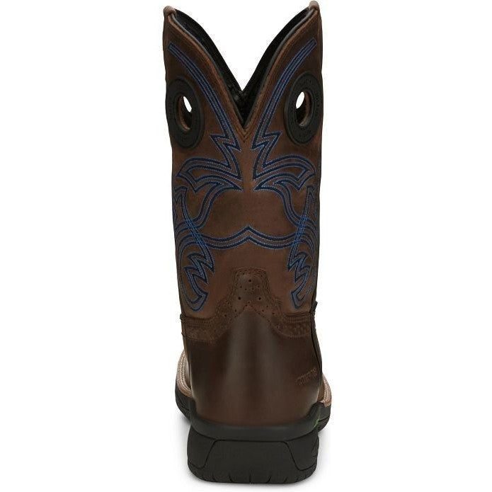 Justin Men's Nitread 11" Nano Composite Toe Western Work Boot -Brown- CR3204 - Overlook Boots