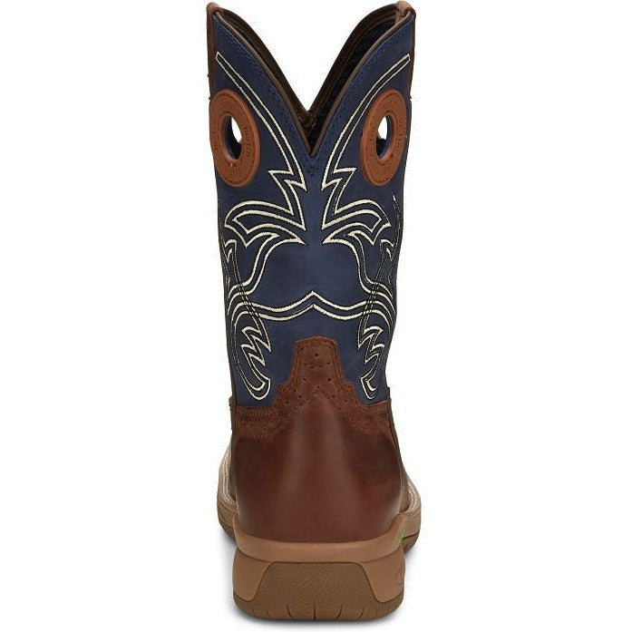 Justin Men's Nitread 11" Square Toe Western Work Boot -Blue- CR3206  - Overlook Boots