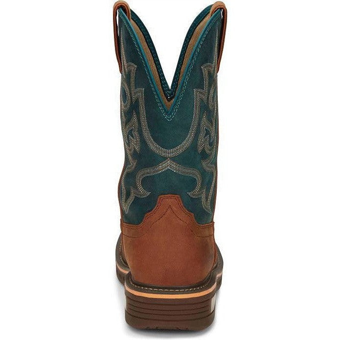 Justin Men's Resistor 11" Nano Composite Toe Western Work Boot -Blue - CR4010 - Overlook Boots