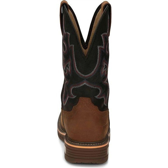 Justin Men's Resistor 11" Nano Composite Toe Western Work Boot -Brown- CR4012 - Overlook Boots
