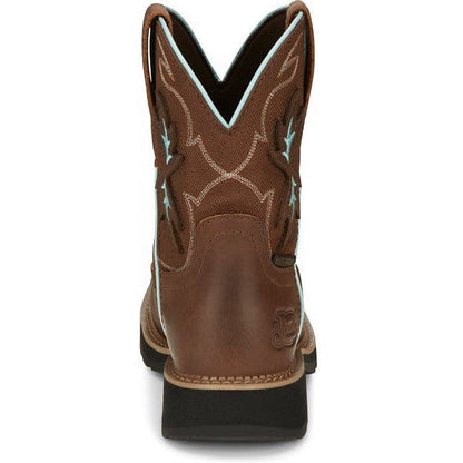 Justin Women's Chisel 8" Nano Composite Toe Western Work Boot -Brown- GY9960 - Overlook Boots