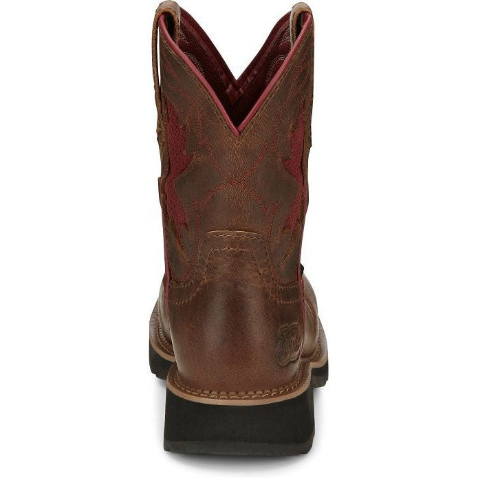 Justin Women's Lathey 8" Nano Composite Toe Western Work Boot -Brown- GY9962 - Overlook Boots