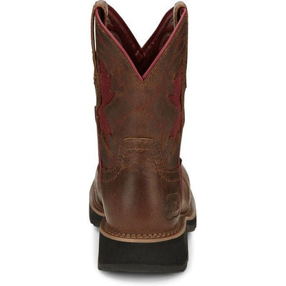 Justin Women's Lathey 8" Nano Composite Toe Western Work Boot -Brown- GY9962 - Overlook Boots