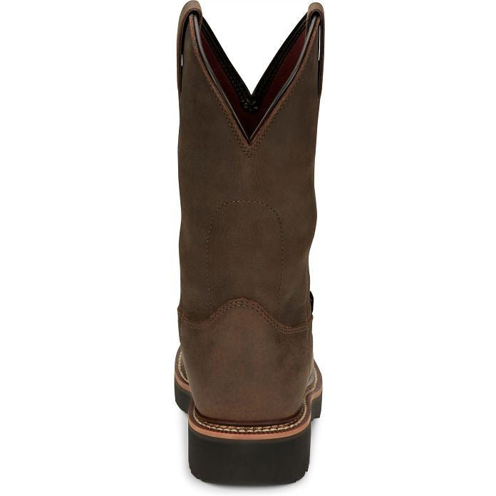 Justin Men's Carbide 11" Waterproof Steel Toe Western Work Boot -Brown- OW4458 - Overlook Boots