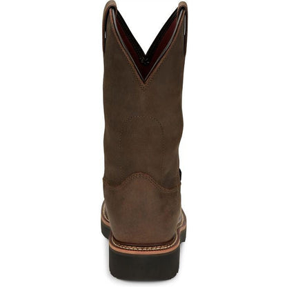 Justin Men's Carbide 11" Waterproof Steel Toe Western Work Boot -Brown- OW4458 - Overlook Boots