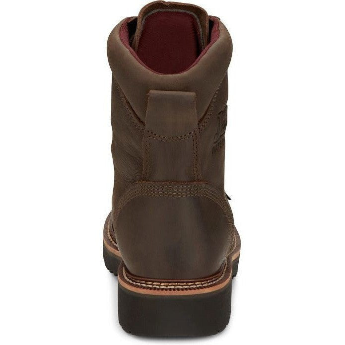 Justin Men's Rivot 8" Waterproof Steel Toe Western Work Boot -Brown- OW458 - Overlook Boots