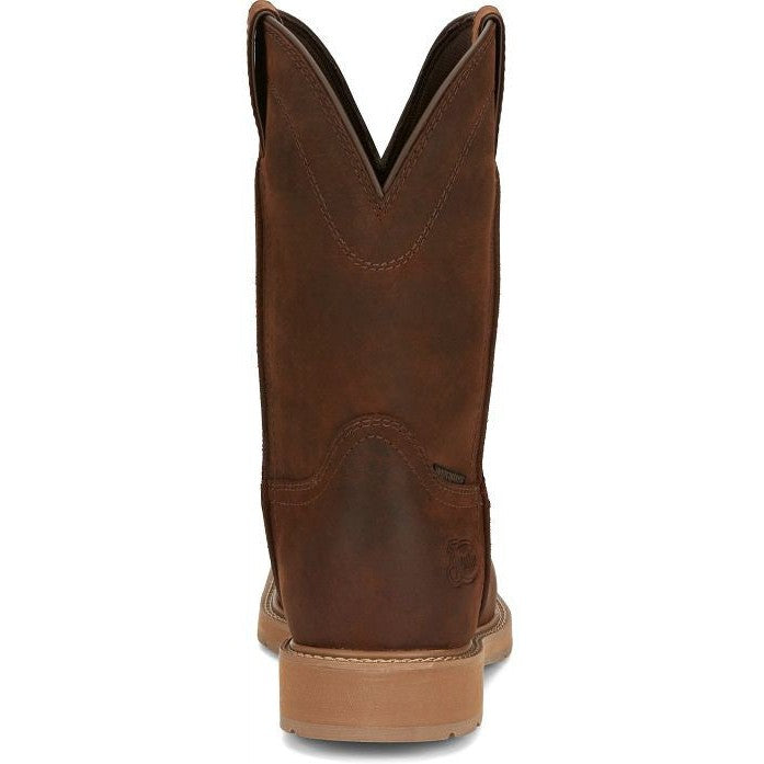 Justin Men's Buster 11" Steel Waterproof Western Work Boot -Brown- SE3101 - Overlook Boots