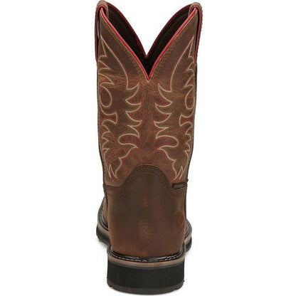 Justin Men's Driller II 11" Waterproof Steel Toe Western Work Boot -Brown- SE3117 - Overlook Boots