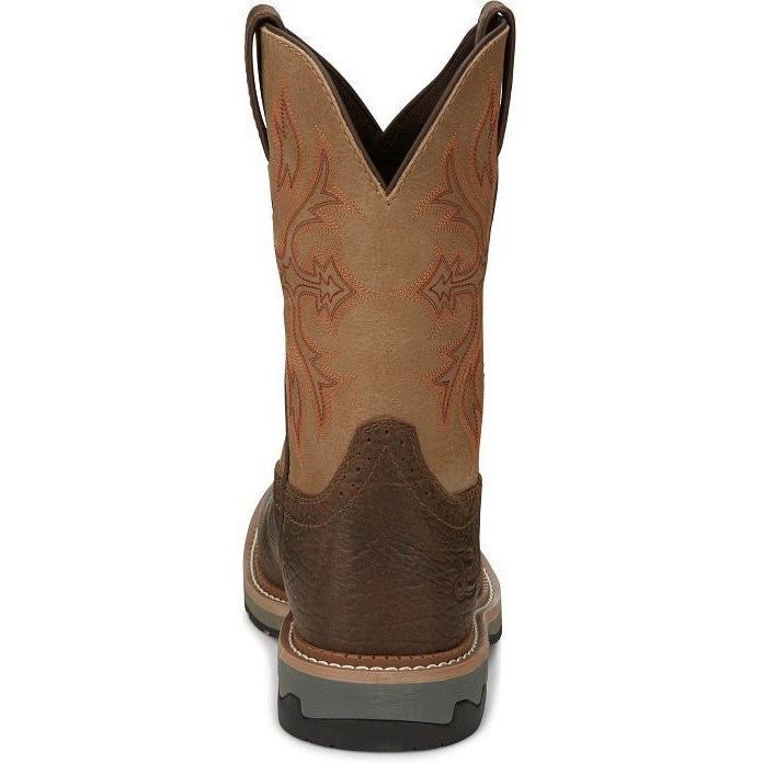Justin Men's Bolt 11" Composite Toe Waterproof Western Work Boot -Brown- SE4103 - Overlook Boots