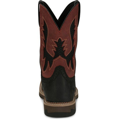 Justin Men's Bolt 11" Composite Toe Western Work Boot -Black- SE4117 - Overlook Boots